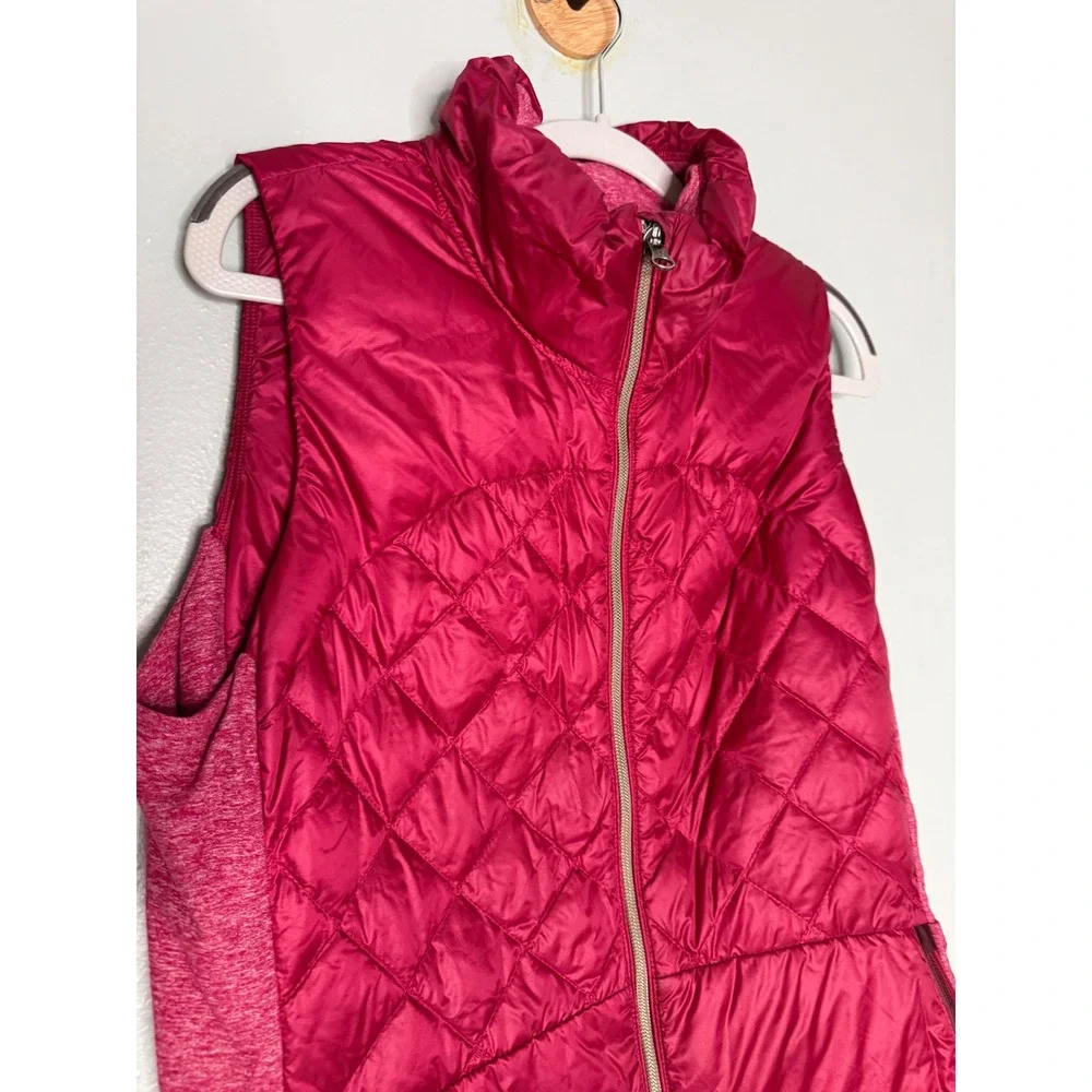 Lululemon pink goose down puffer quilted vest athletic wear